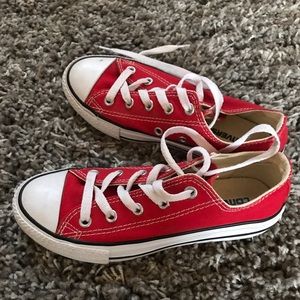 Youth Size 1 Red Converse All Stars